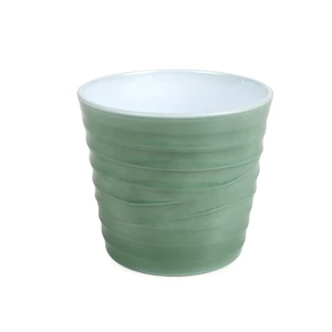 'Wave' kerámia kaspó fényes zsályazöld 19 x 17 cm