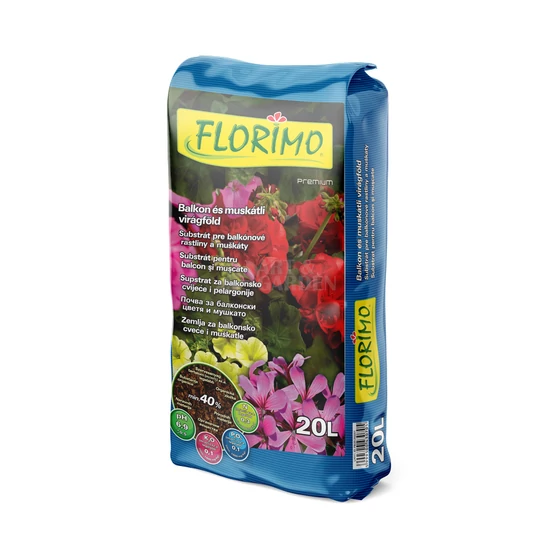 Florimo muskátli és balkon növény virágföld 20 liter