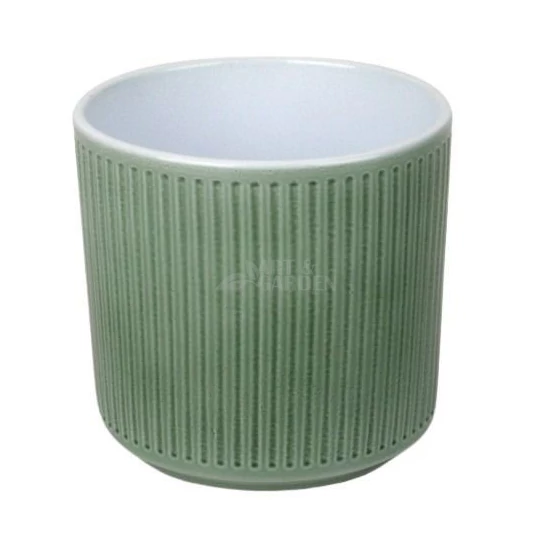 Stripes hengerkaspó matt pisztácia 13 cm