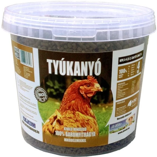 Tyúkanyó pelletált baromfi trágya 4 kg